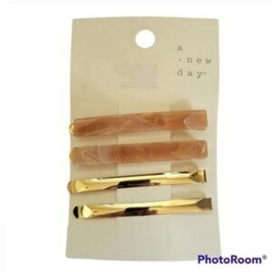 🟢Free With Purchase a new day Women's Gold Tone Hair Clip Set